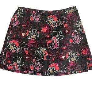 Vintage David Paul Cotton Spandex Floral Rose Skort Made in USA‎ Size 6